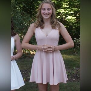 Lulu's Blush Pink Sleeveless Homecoming Dress